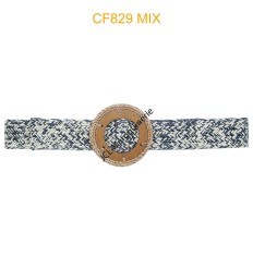 Ceinture raphia en paille non élastiqué noir