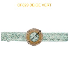 Ceinture raphia en paille non élastiqué vert