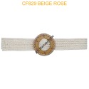 Ceinture raphia en paille non élastiqué rose