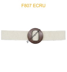 Ceinture raphia en paille élastiqué ecru