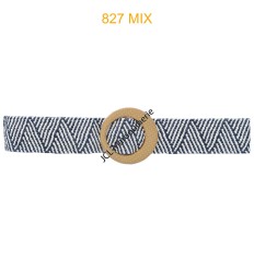 Ceinture raphia en paille élastiqué bicolore