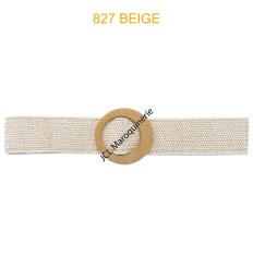 Ceinture raphia en paille élastiqué beige