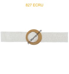 Ceinture raphia en paille élastiqué ecru