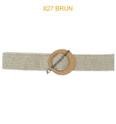 Ceinture raphia en paille élastiqué brun
