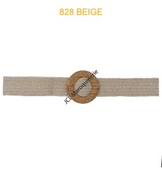 Ceinture raphia en paille élastiqué beige