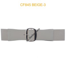 Ceinture large élastique boucle dorée ecru