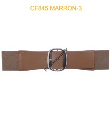 Ceinture large élastique boucle dorée marron