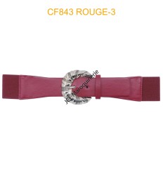 Ceinture large élastique boucle dorée rouge
