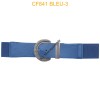 Ceinture large élastique boucle dorée bleu