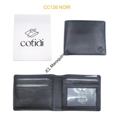 Portefeuille COTIDI en cuir de chèvre CC126 noir