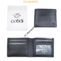 Portefeuille COTIDI italien bifold anti RFID en cuir noir