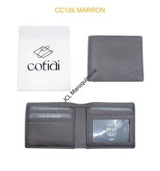 Portefeuille COTIDI en cuir de chèvre CC126 marron
