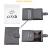 Portefeuille COTIDI avec portemonnaie anti RFID en cuir marron