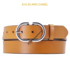 Ceinture femme en croute de cuir de vachette 35mm camel