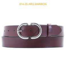 Ceinture femme en croute de cuir de vachette 35mm marron
