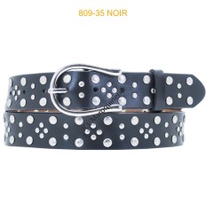 Ceinture femme à rivet noir