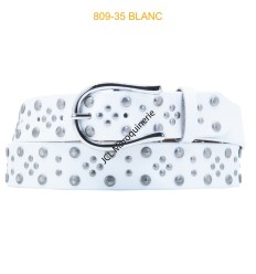Ceinture femme à rivet blanc