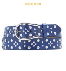 Ceinture femme à rivet marine