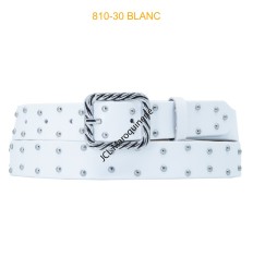 Ceinture femme à rivet blanc