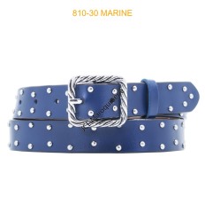 Ceinture femme à rivet marine