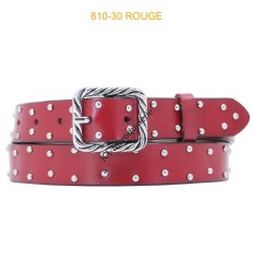 Ceinture femme à rivet rouge