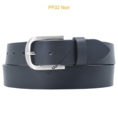 Ceinturon large en cuir de buffle "veau gras" PF02 NOIR