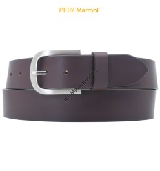 Ceinturon large en cuir de buffle "veau gras" PF02 MARRON FONCE