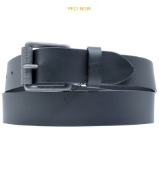 Ceinturon large en cuir de buffle "veau gras" PF21 NOIR