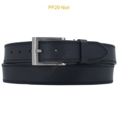 Ceinturon large en cuir de buffle "veau gras" PF29 NOIR