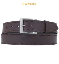 Ceinturon large en cuir de buffle "veau gras" PF29 MARRON FONCE