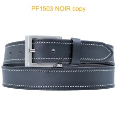 Ceinturon large en cuir de buffle "veau gras" PF1503 NOIR