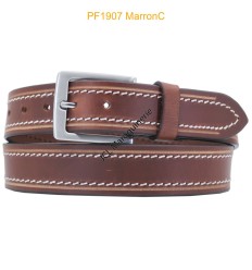 Ceinturon large en cuir de buffle "veau gras" PF1907 MARRON CLAIR