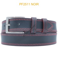 Ceinturon large en cuir de buffle "veau gras" PF2511 NOIR