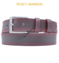 Ceinturon large en cuir de buffle "veau gras" PF2511 MARRON FONCE