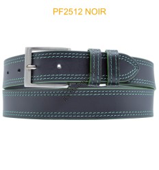 Ceinturon large en cuir de buffle "veau gras" PF2512 NOIR