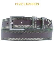 Ceinturon large en cuir de buffle "veau gras" PF2512 MARRON FONCE