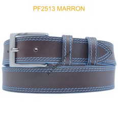 Ceinturon large en cuir de buffle "veau gras" PF2513 MARRON FONCE
