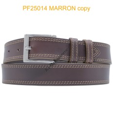Ceinturon large en cuir de buffle "veau gras" PF25014 MARRON FONCE