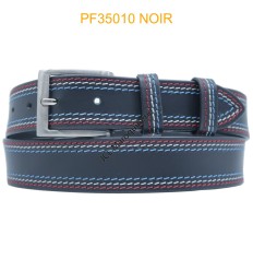 Ceinturon large en cuir de buffle "veau gras" PF35010 NOIR