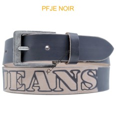 Ceinturon large en cuir de buffle "veau gras" PFJE NOIR