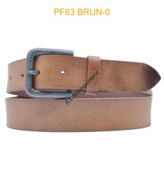CEINTURON LARGE EN CUIR DE BUFFLE "VEAU GRAS" PF63 BRUN