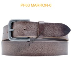 CEINTURON LARGE EN CUIR DE BUFFLE "VEAU GRAS" PF63 MARRON
