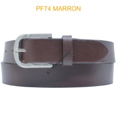 CEINTURON LARGE EN CUIR DE BUFFLE "VEAU GRAS" PF74 MARRON
