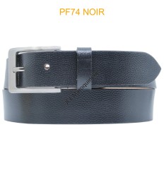CEINTURON LARGE EN CUIR DE BUFFLE "VEAU GRAS" PF74 NOIR