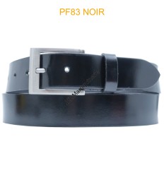 CEINTURON LARGE EN CUIR DE BUFFLE "VEAU GRAS" PF83 NOIR