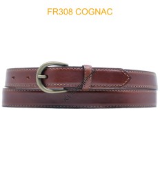 CEINTURE EN CUIR DE VACHETTE FR308 COGNAC