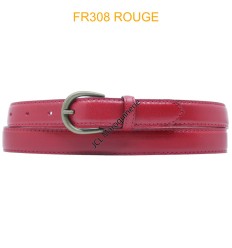 CEINTURE EN CUIR DE VACHETTE FR308 ROUGE