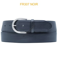CEINTURE EN CUIR DE VACHETTE FR307 NOIR