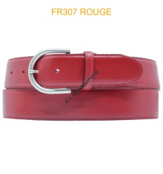 CEINTURE EN CUIR DE VACHETTE FR307 ROUGE