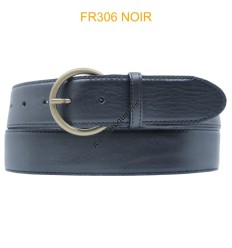 CEINTURE EN CUIR DE VACHETTE FR306 NOIR